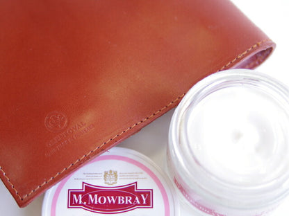 【レザークラフト】M.MOWBRAY【アニリンカーフクリーム60ml】（エム・モゥブレィ靴クリームスムースレザーケアシューケアレザーケア革靴保革クリーム初心者栄養クリーム革財布手入れツヤ出し透明感）