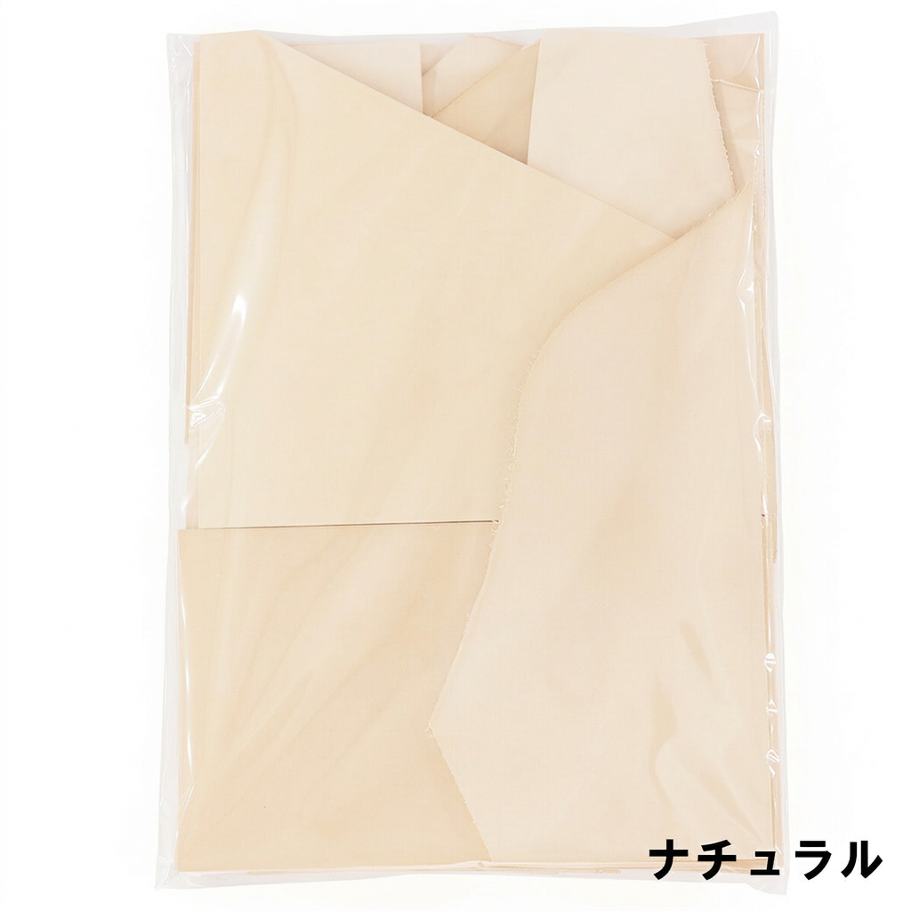 ヌメ革はぎれ詰め合わせ450g、ナチュラル
