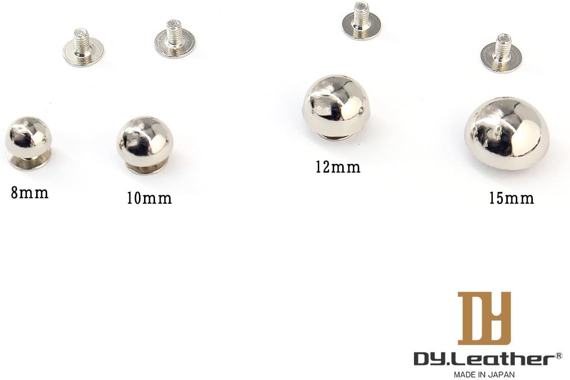 DY.Leather底鋲丸型ネジ式レザークラフト真鍮金具DIYハンドメイド財布用のパーツバッグ底部補強保護用パーツ頑丈防錆軽量トランク鞄カバンリュックカシメ鋲ネジスタッド接続金具割りピン修理補修脚金具