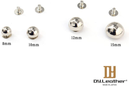 DY.Leather底鋲丸型ネジ式レザークラフト真鍮金具DIYハンドメイド財布用のパーツバッグ底部補強保護用パーツ頑丈防錆軽量トランク鞄カバンリュックカシメ鋲ネジスタッド接続金具割りピン修理補修脚金具