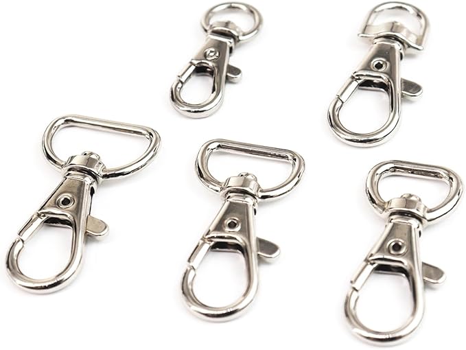 DY.Leatherレバーナスカンレザークラフト金具キーホルダーパーツDIYストラップ財布用のパーツハンドメイドカバンバッグ頑丈軽量防錆ショルダーベルト回転式なすかん持ち手フックスナップフック接続金具修理補修