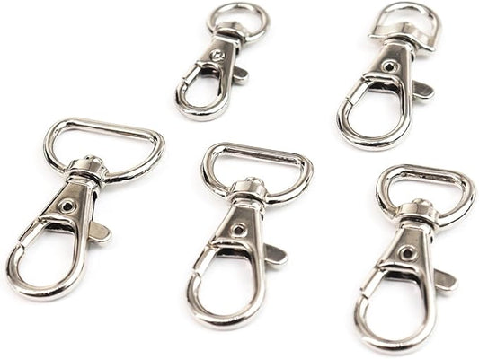 DY.Leatherレバーナスカンレザークラフト金具キーホルダーパーツDIYストラップ財布用のパーツハンドメイドカバンバッグ頑丈軽量防錆ショルダーベルト回転式なすかん持ち手フックスナップフック接続金具修理補修