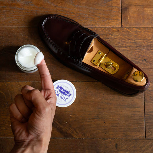 【レザークラフト】M.MOWBRAY【ガラスレザークリーム60ml】（エム・モゥブレィ靴クリームガラスレザーケアシューケアレザーケア革靴保革クリーム初心者栄養クリーム革財布手入れツヤ出し強い光沢）